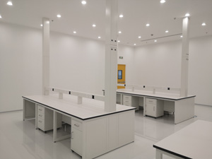 全鋼中央實驗（yàn）台（框架結構配推櫃）